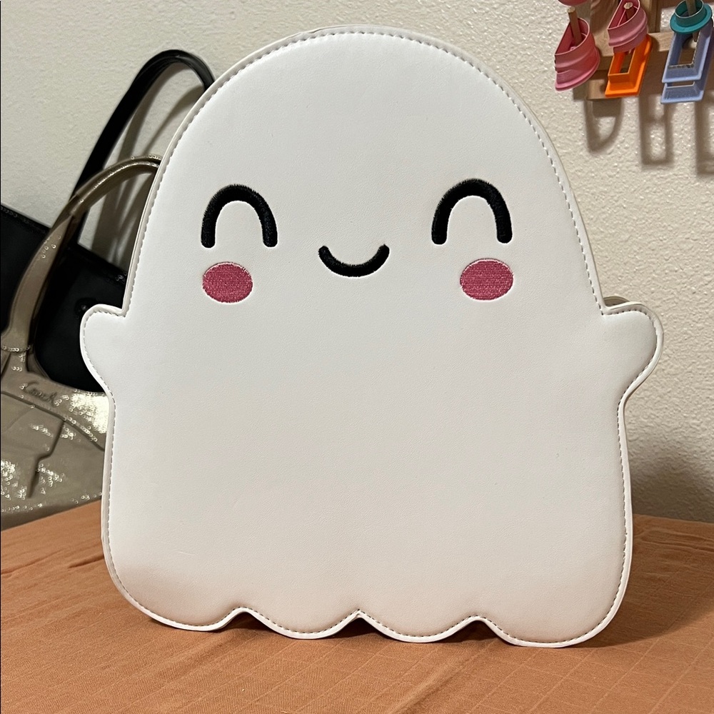 👻 Cute Happy Ghost Bag Em & Sprout Backpack Crossbody Convertible Halloween